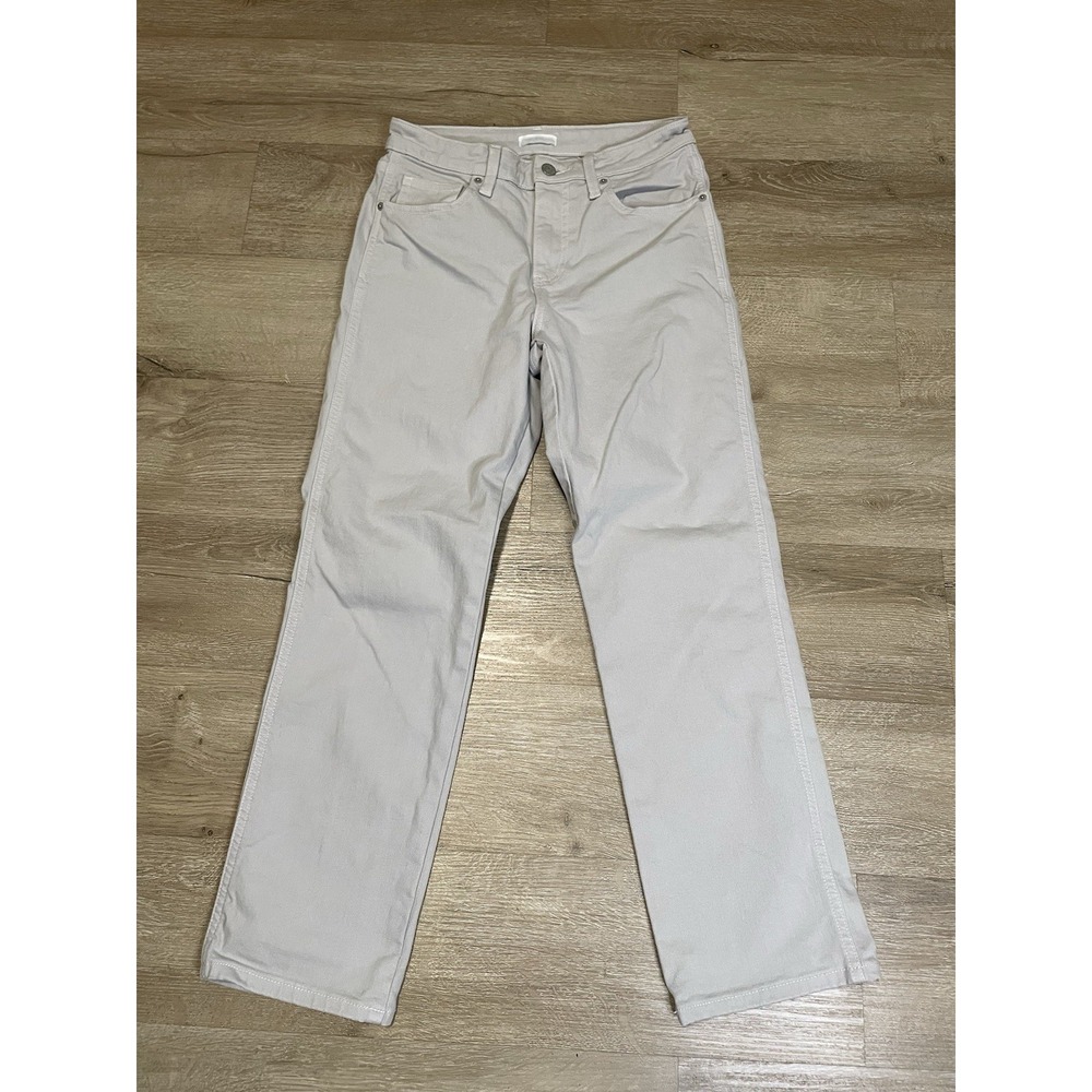 UNIQLO Jeans Straight Denim Women's Size 26x26 Ivory High Rise Light Wash Cotton